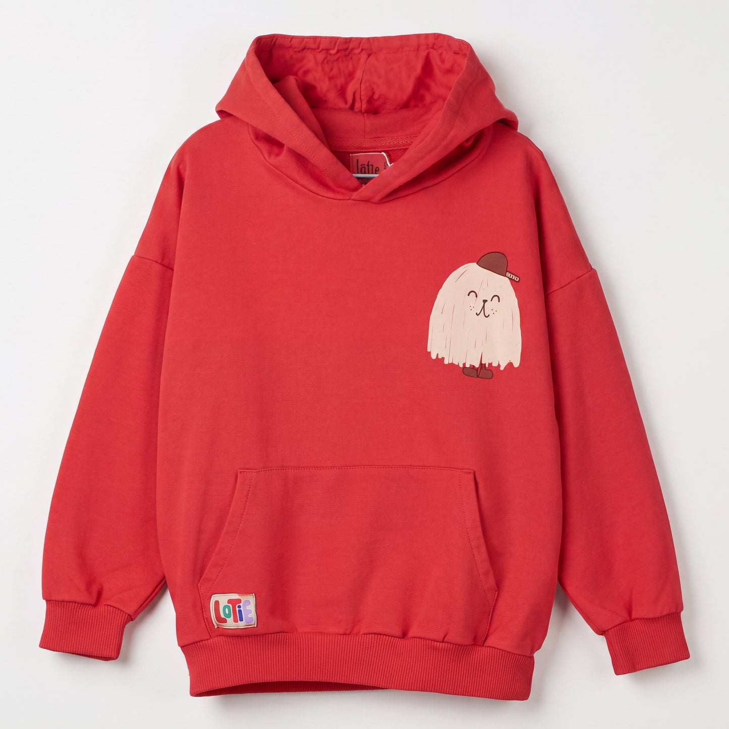 LITTLE MONSTER RED HOODED SWEATSHIRT