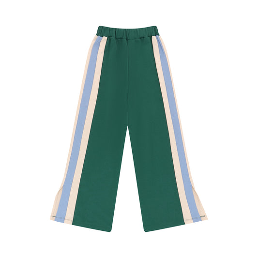 COLOUR BLOCK WIDE JOG PANTS JASPER/CRYSTAL GRAY/BRUNNERA BLUE