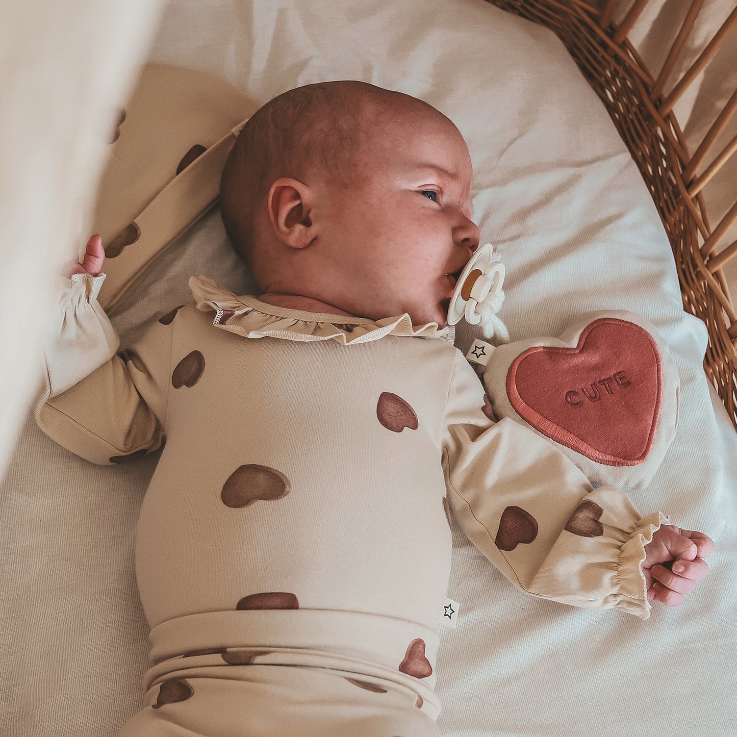 CANDY RUFFLE ROMANCE ROMPER OYSTER GRAY