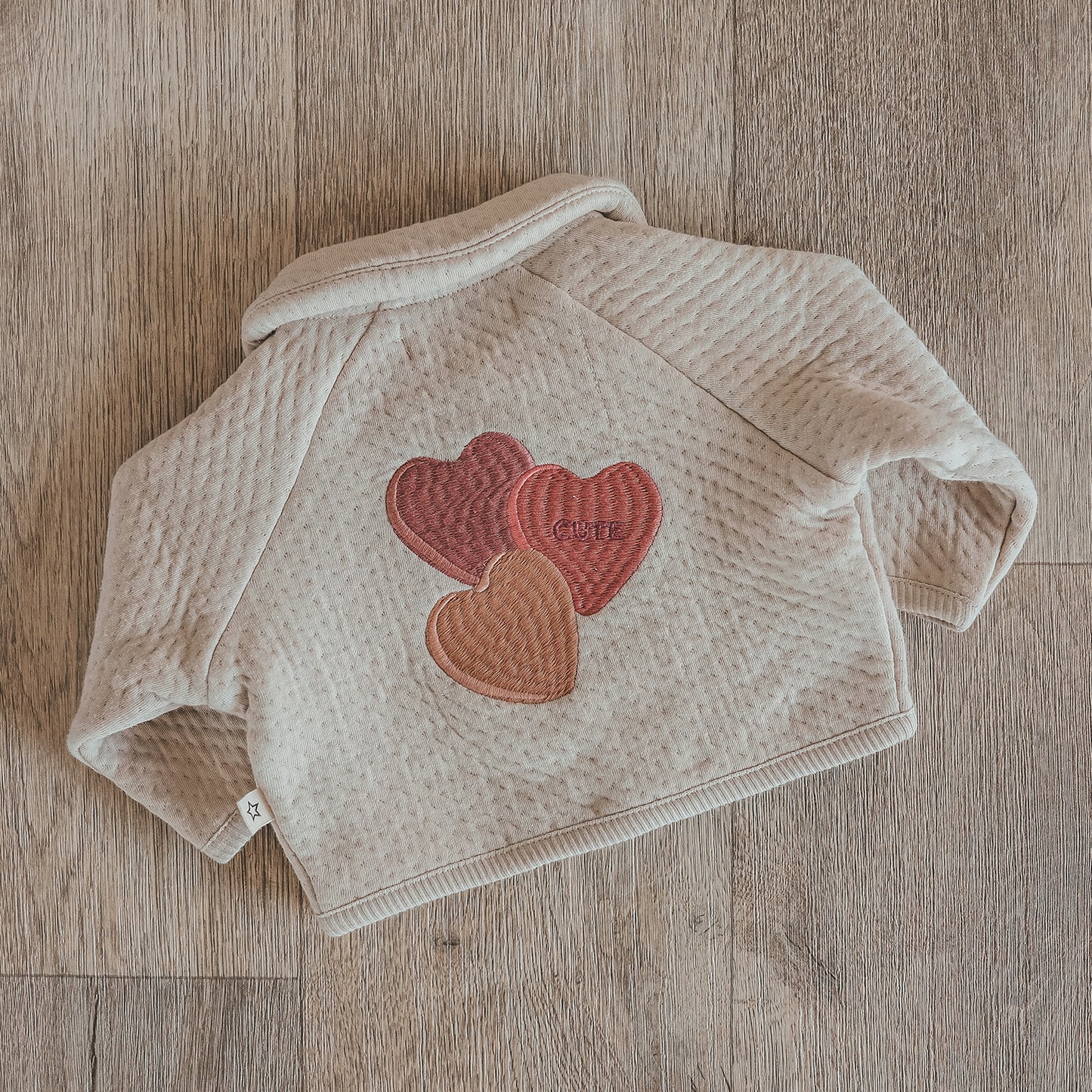 QUILTED JERSEY CARDIGAN OYSTER GRAY