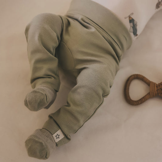 SOLID FITTED PANTS ELM