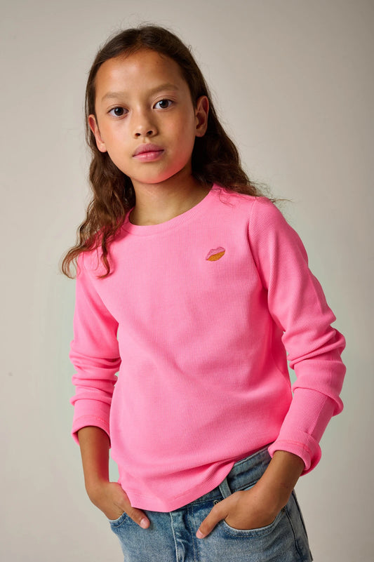 LONGSLEEVE T-SHIRT BONHEUR NEON ROZE